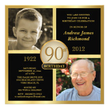 quatre-vingt-dixième Invitations d'anniversaire pu