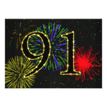 quatre-vingt-onzième invitate de fête d'anniversai invitation personnalisée