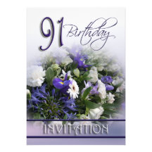 quatre-vingt-onzième Invitation de fête d'annivers