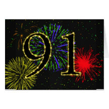 quatre-vingt-onzième Invitation de fête d'annivers Carte