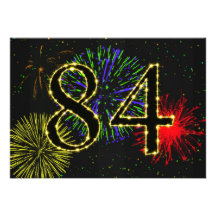 quatre-vingt-quatrième invitate de fête d'annivers invitations