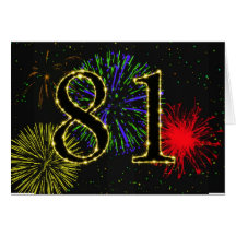 quatre-vingt-unième Invitation de fête d'anniversa Carte