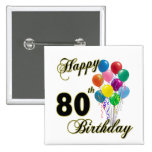 Quatre-vingtième cadeaux d'anniversaire et habille badge avec épingle