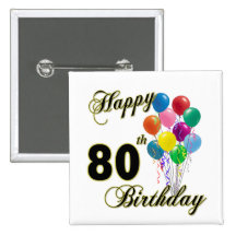 Quatre-vingtième cadeaux d'anniversaire et habille badge avec épingle