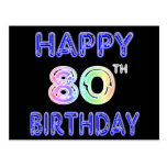 Quatre-vingtième cadeaux d'anniversaire et habille carte postale