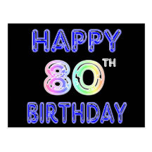 Quatre-vingtième cadeaux d'anniversaire et habille carte postale