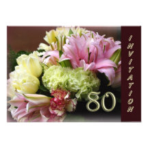 quatre-vingtième Invitation de fête d'anniversaire
