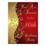 Quatre-vingtième invitation personnalisée de fête 