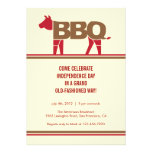 Quatrième d'invitation moderne de BBQ de juillet
