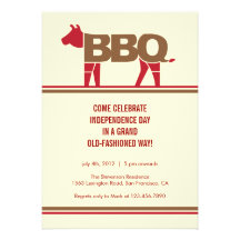 Quatrième d'invitation moderne de BBQ de juillet