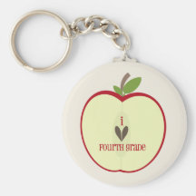 Quatrième professeur Keychain - Apple rouge de cat Porte-clé