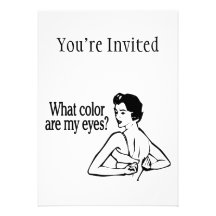 Quelle couleur sont mes yeux rétros invitations personnalisées
