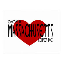 Quelqu'un dans le Massachusetts m'aime Cartes Postales