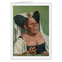 Quentin Massys - dame âgée grotesque, 1515 Cartes De Vœux