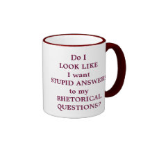 Questions rhétoriques tasses à café