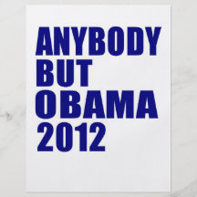Quiconque mais Obama 2012 Prospectus Personnalisés