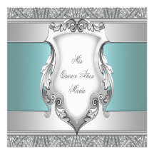 Quinceanera bleu turquoise bristol personnalisé