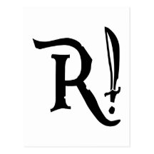 R ! T-shirts de pirate Carte Postale