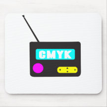 Radio portative de CMYK rétro Tapis De Souris