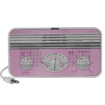 Radio vintage rose haut-parleur de voyage