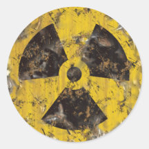 Radioactif rouillé adhésifs ronds