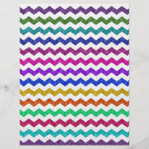 Rainbow glitter chevrons personalized flyer