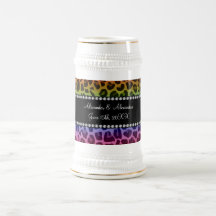 Rainbow leopard pattern wedding favors coffee mug