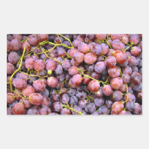 Raisins rouges frais de globe autocollants en rectangle