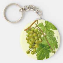 Raisins sur la vigne Keychain de dessin botanique Porte-clés