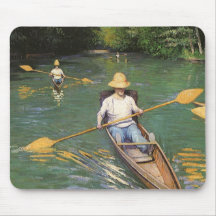 Rameurs par Caillebotte, art vintage d'impressioni Tapis De Souris