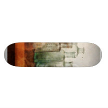 Rangée des bouteilles de médecine planches à roulettes