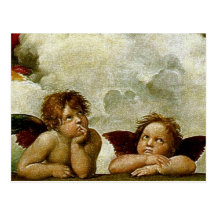 Raphael "Sistine Madonna" (circa 1513) (détail) Cartes Postales