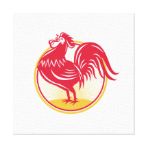 Rappeler de jeune coq de coq rétro toiles tendues