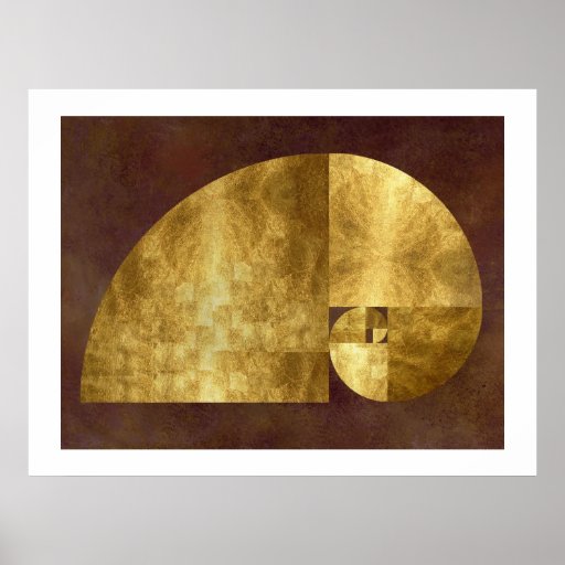 Rapport d'or, spirale de Fibonacci Posters
