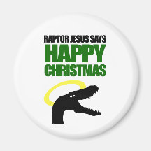 Raptor Jésus indique Noël heureux Magnets Pour Réfrigérateur