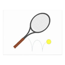 Raquette et boule de tennis carte postale