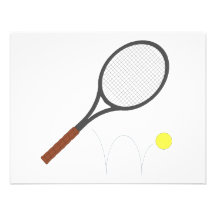 Raquette et boule de tennis invitation personnalisée