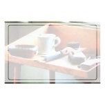 Rasage de la tasse, du rasoir et des brosses motifs pour papier à lettre
