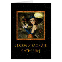 Rassemblement béni de Samhain - invitation mignonn Cartes De Vœux