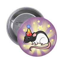 Rat d'anniversaire badge avec épingle
