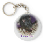 Rat mignon collant son keychain de langue porte-clés