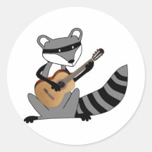 Raton laveur jouant la guitare adhésifs