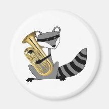Raton laveur jouant l'euphonium aimants