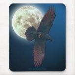 Raven mystique et art d'imaginaire de pleine lune tapis de souris
