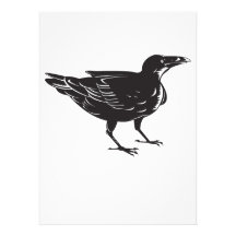 Raven noir rétro invitation personnalisée