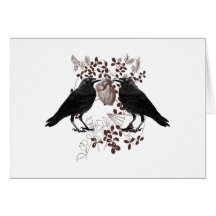 Ravens luttant pour le coeur carte de vœux