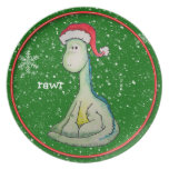 RAWR ! Dinosaure de Noël Assiette Pour Soirée