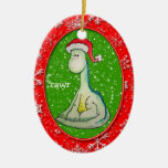 RAWR ! Dinosaure de Noël (bilatéral, daté) Ornements De Noël