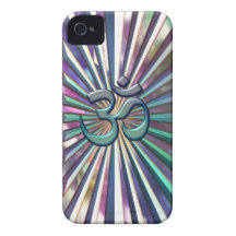 Rayon de soleil brillant OM sur le cas Tie-Dye pou Étui iPhone 4
