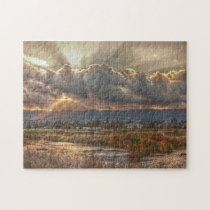 Rayons au puzzle de coucher du soleil puzzles